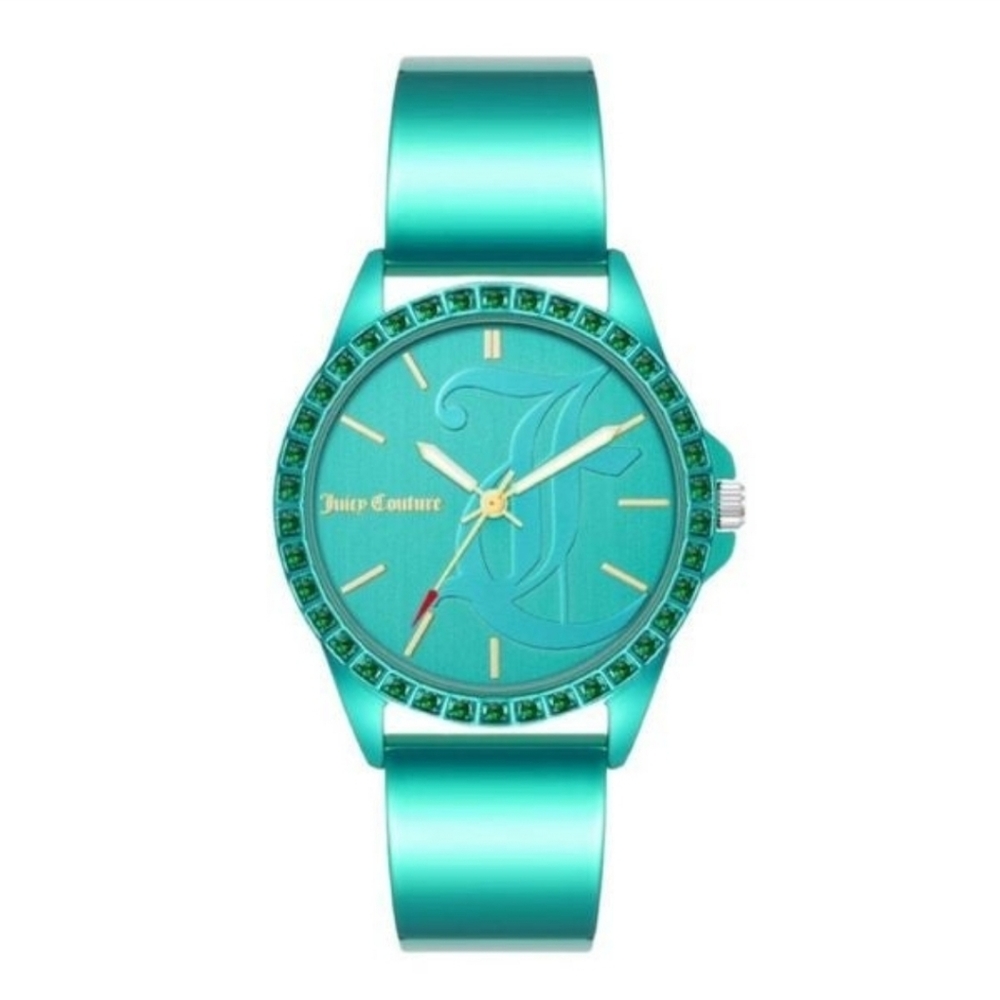Juicy Couture Teal Green Black Label Analog Wrist Watch NWT